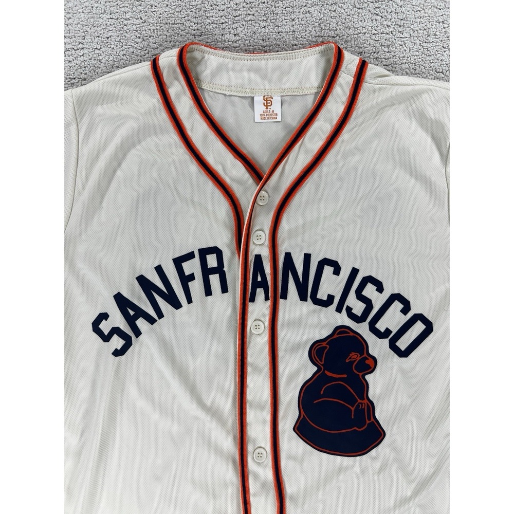 San Francisco Giants Baseball Jersey Mens M Cream MLB Baseball Bear #23 SGA EUC